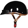 LIONCIANO Casco Moto Per Adulti, Casco Aperto, ABS 709 Combinato Con EPS, Fibbia Sottogola a Sgancio Rapido. Adatto Per Casco Da Motociclista Scooter Ciclomotore Chopper（Nero, M 53-54CM）