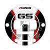 BLACK DOVES GRAPHICS Adesivo Resinato 3D Compatibile con Tappo Serbatoio Benzina con Fori R 1200 GS LC and Adventure 2006-2013 (Bianco-Rosso-Nero)