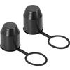 Cdemiy Copertura a Sfera per Gancio di Traino, 2 Pcs Tappo Gancio Traino Rimorchio Plastica Copri, Antipolvere e Impermeabile, per Auto, Camper, Protezione Della Testa a Sfera del Rimorchio (Nero)