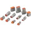 KMQRDZi Set di connettori DT, connettori elettrici impermeabili, connettori per cavi serie DT, per auto, camion, barca, moto, connettore DT, maschio e femmina, set completo con morsetti (DT06-6S)