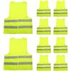 Veebmys 10 Pezzi Gilet di Sicurezza Alta visibilità, Strisce Riflettenti 360°, Poliestere Traspirante, vestibilità Universale per Adulti, per Auto, Bicicletta, Moto, Cantiere