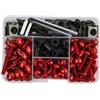 SQNYDH Fissaggi per parabrezza Kit Bulloni Carenatura Moto Per Yamaha TMAX 560 T-MAX560 TMAX560 195 Pezzi Di Fissaggio Per Carrozzeria, Viti, Dadi E Clip Moto Clip Dadi A Vite Cupolino(Rosso)