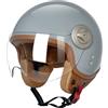 BOSERMEM Casco Jet Semi-Integrale Con Visiera （Gris L 57-58cm）