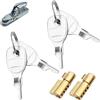 Batheidon 2 lucchetti per rimorchio con 4 Chiavi, Serratura per Gancio di Traino, antivolante, Compatibile con rimorchi per Terra, Daxara e Maypole, Giunti in Acciaio 50 mm