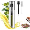 KitchenBoss Spruzzino Olio per Friggitrice Aria Inossidabile Oliera Spray, 100ml Spruzzatore Olio con Spazzole Nebulizzatore per Insalate, Grigliate