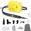 FANTASK Pulitore a vapore da 1600 W con 10 accessori e cinture, pressione del vapore: 3 bar, tempo di riscaldamento: 15s, temperatura: fino a 180 ℃, serbatoio: 1000 ML (giallo)