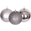 SHATCHI 10 cm/3 palline di Natale infrangibili grigio medio, decorazioni per albero di Natale, palline ornamentali da appendere, decorazioni natalizie, lucide, opache, glitterate