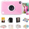 KODAK Printomatic+ Fotocamera Istantanea 10MP Confezione Regalo con Custodia, Zink 2x3" 20pz, Album, Adesivi e Pennarelli - Rosa