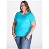 JHK T-SHIRT T-shirt donna manica corta collo a v curves Personalizzate o neutre