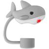 Gowxs Tappo di paglia con squalo per tazza Stanley da 40 e 30 once, grazioso topper per bicchieri, copertura per cannuccia in silicone da 10 mm per accessori Stanley Cup, tappo per cannuccia riutilizzabile