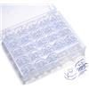 YEQIN 25 bobine per macchina da cucire, con custodia, bobine Sa156, classe 15, bobine in plastica compatibili con macchina da cucire e ricamo Brother Singer (25 bobine con scatola)