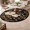 Taidianolp Tappeto Ovale Salotto Moderno Pelo Corto,Design contemporaneo floreale Nero, Beige, Marrone, 100 x 180 cm,Tappeti Lavabile per Decorazioni Casa Soggiorno,