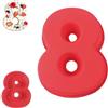 QEEYON Stampo Torta Numero 8, 25.5cm Grande stampo numeri silicone, Stampo per Torta con Numero 3D, Stampo per Torta a Forma di Numero Adatto per Compleanni Matrimoni Feste