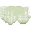 Seltmann Weiden Amina Seladon - Set da colazione con manico, 18 pezzi, per 6 persone, in porcellana, colore: Verde