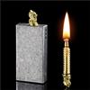 JXUFGYES Accendino a cherosene, portatile for uso esterno, corpo in metallo, con fiammiferi permanenti, fiamma morbida, adatto for uomo come regalo(Silver)