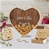 GGUIUIC Libro degli ospiti di nozze personalizzato Alternativa Cuore Guest Box Guestbooks con Stand Cuore di nozze in legno Drop Box per cuori di legno, Cuore Guest Book-1