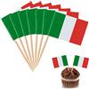 YXHZVON 100 Pezzi Italia Bandiera Stuzzicadenti, Cocktail Stick Bandiere Mini Bandiera Cupcake Toppers Stick per Festa Cibo Torta Frutta Piatti Festa Pub Decorazione