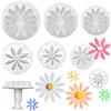Paotxpum - Set di 7 stampini a espulsione a forma di margherita, fiori carini, stampini per biscotti a forma di girasole, stampo per fondant, accessori per decorare dessert, strumento per goffratura