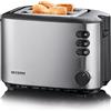 Severin AT2514 Toaster, ca. 850 W, integrierter Brötchen-Röstaufsatz, 2-Scheiben, Edelst