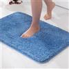 MIULEE Tappeto in Microfibra 4 CM Lungo Anti-scivolo 1 Pezzo Blu 60x90 cm | Assorbimento dell'acqua Morbido Tappetino da Bagno per Porte d'ingresso Corridoio Doccia Soggiorno