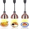 VFDZ Lampada Riscaldante per Alimenti, Sospesa Lampade Scaldavivande Cucina Regolabile in Altezza, 250W Lampade Riscaldanti per Cucina a Buffet per Ristoranti, Hotel(Rame Rosso, 3 Pezzi)