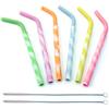 igadgitz Home U6545 Cannucce da Viaggio Riutilizzabili, Dritta e Pieghevole, 100% Silicone morbido per Alimenti 100% Senza BPA con Spazzola di pulizia - Set di 6