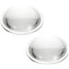 PATIKIL Lente Convessa Piatta Diametro 52mm, 2 Pezzi Altezza 18mm Vetro Borosilicato Alto LED Ottico Convesso Condensatore Lente con Bordo per Torcia Auto Bicicletta, Trasparente 2.5mm