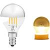 Generic XYAL Lampadine, Confezione da 2, lampada a filamento LED vintage E14/E27 4W G45 A60 ST64 G80 G95 Edison specchio argento lampadina a LED illuminazione bianca calda(G45 E14)