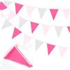 DXTXTJ 80 bandierine rosa e bianche, 40 m, in tessuto impermeabile, per esterni, giardino, feste, festa della mamma, decorazioni