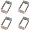 XMYCYuChen 4 stampi rettangolari in acciaio resistente per biscotti, stampi in acciaio per torte di luna, antiaderenti, quadrati, stampi in metallo per riunioni familiari