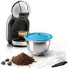 FOVNOT Capsula Di Caffè Riutilizzabile per Dolce Gusto, Cappuccio Filtro per Caffè Ricaricabile in Acciaio Inox Coperchi in Silicone Alimentare Compatibile Con Piccolo Xs/Genio S/Mini Me/Edg 606