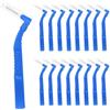 Maoerdental Confezione da 50 scovolini interdentali a forma di L, bastoncini per filo interdentale con dimensioni strette (0,7 mm), bastoncini per la pulizia tra denti, bretelle e gengive (blu)