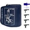 ZALAOR Bracciale piccolo per la pressione sanguigna, da 17 a 22 cm, con 6 connettori, morbido, per bambini e donne, compatibile con monitor della pressione sanguigna Omron (blu)