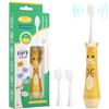 NELL&WELL Spazzolino elettrico per bambini, timer da 2 minuti, 3 modalità con memoria, impermeabile IPX 7, alimentato a batteria, con 3 testine con setole morbide, per bambini dai 3 anni in su, gatto