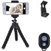 XiXiYang Mini treppiede flessibile con controllo Bluetooth, girevole a 360°, supporto per telefono con impugnature in gomma, supporto portatile per fotocamera da viaggio, compatibile con iPhone, telefoni