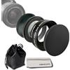 CORUSCATE Obiettivo grandangolare da 52 mm 0,45x, con fotografia macro, ingrandimento migliorato, compatibile con tutti gli obiettivi delle fotocamere DSLR da 52 mm + panno per la pulizia dell'obiettivo