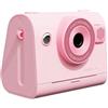 Wodsty Fotocamera istantanea con, piccola fotocamera portatile per bambini, stampa fotocamera digitale (Pink Print Camera)