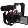 ASHATA Videocamera 4K da 30 MP, videocamera 4K con touchscreen IPS da 3,5 pollici, zoom 30x, videocamera anti vibrazione, con paraluce per microfono esterno