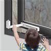 EUDEMON Serratura per finestre di sicurezza per bambini, limitatore di finestre, facile da installare, utilizzando adesivo, non sono necessarie viti o fori (Bianco)