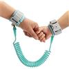 LUTAKU 2,5 m Link da polso anti-smarrimento, redini da polso per bambini e ragazze, cinturino da polso girevole a 360 ° con corda elastica e blocco di sicurezza per bambini che camminano (verde)