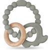 Vicloon Giocattoli per dentizione in silicone e legno, facile da tenere e pulire, massaggiagengive a polpo per ragazzi e ragazze (verde-grigio)