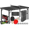 Kesser Tavolo da ping-pong KESSER® Mini: compatto, pieghevole e salvaspazio, con rete, 2 racchette e 5 palline - ideale per divertirsi sia al chiuso che all'aperto