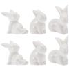 OEM Set in porcellana con 6 figurine di coniglietti bianchi per bambini, decorazioni per la festa di Pasqua