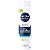 NIVEA MEN Gel da barba Sensitive in confezione da 6 (6 x 200 ml), gel da barba per una rasatura liscia e delicata, gel da barba delicato per uomo