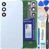 LUVSS Coperchio Copribatteria Scocca Vetro Posteriore Imposta per Samsung Galaxy S24 Fe SM-S721B/DS (Blu)