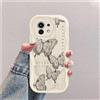 hdqICase Farfalla Custodia Onda Silicone Morbido Compatibile con Xiaomi 11 Lite 5G NE/Xiaomi Mi 11 Lite Bianco Cover