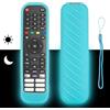 CTRLBETTER Custodia per telecomando in silicone compatibile con Hisense EN2G30H EN2D30H EN2J30H EN2N30H EN2N30H EN2A30 TV telecomando Custodia antiurto con cordino (blu fluorescente)
