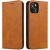 Mixroom - Custodia Cover Case a Libro Arancione per iPhone 14 Plus con Stand in Ecopelle Chiusura Magnetica Formato Portafoglio Parte Interna in TPU Morbida con Bordi Piatti