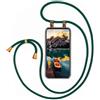 moex Catena per cellulare compatibile con Samsung Galaxy M52 5G Custodia con cinturino regolabile in lunghezza, per cellulare a tracolla, custodia in silicone trasparente con cordoncino in verde