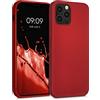 kwmobile Custodia Compatibile con Apple iPhone 12 / iPhone 12 Pro Cover - Back Case Morbida - Protezione in Silicone TPU Effetto Metallizzato rosso scuro metallizzato